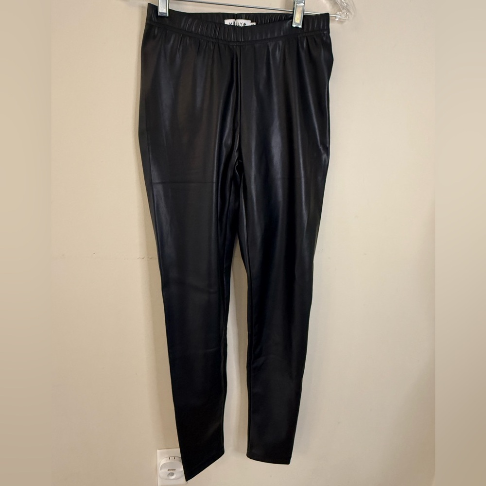 Molly Bracken black vegan leather legging pants SZ XS